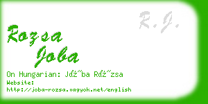 rozsa joba business card